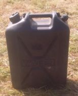 25 ltr water container. Black Plastic