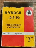 Kynoch 6.5 -06 ammo box 