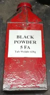 Black Powder canister 5F label 