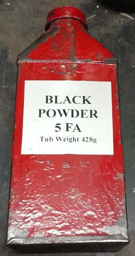 Black Powder canister 5F label 