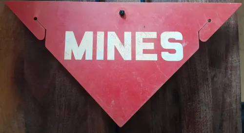 Mine sign Red and White plain 