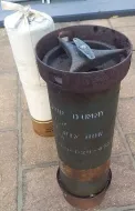 8 inch Howitzer charge No 3 and canister