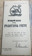 first Aid for Fighting men Pamphlet 
