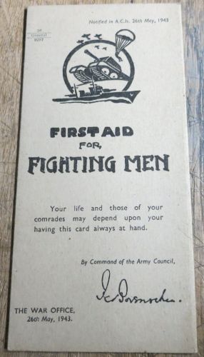 first Aid for Fighting men Pamphlet 