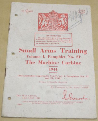 machine carbine manual 1944