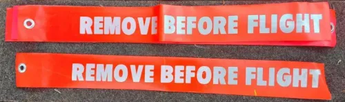 Remove before flight, safety marker
