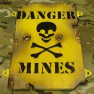 sign Danger mines